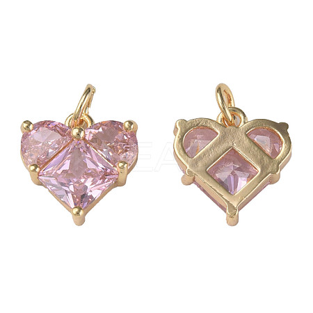 Brass Micro Pave Clear Cubic Zirconia Pendants KK-N233-228A-1