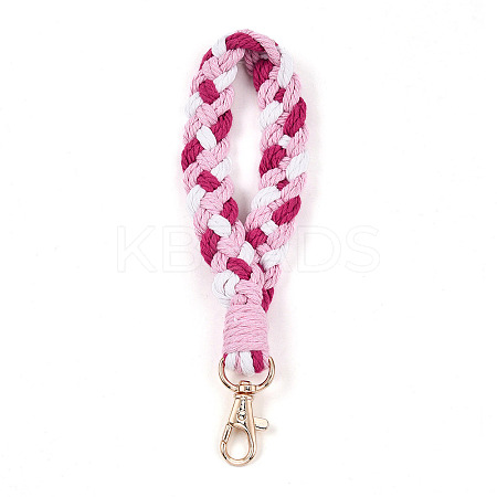 Cotton Handmade Braided Wrist Lanyard Pendant Decorations AJEW-TAC0028-14B-1