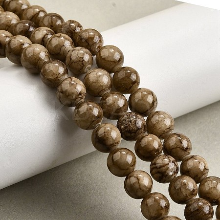Natural Dyed Marble Beads Strands G-D315-A01-03-4mm-1