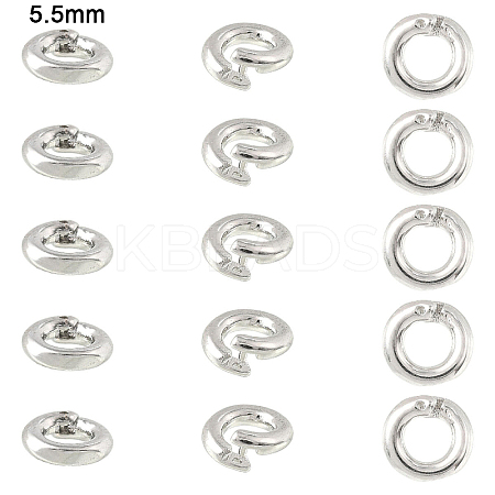 10Pcs Brass Locking Jump Rings KK-YW0003-96A-P-1