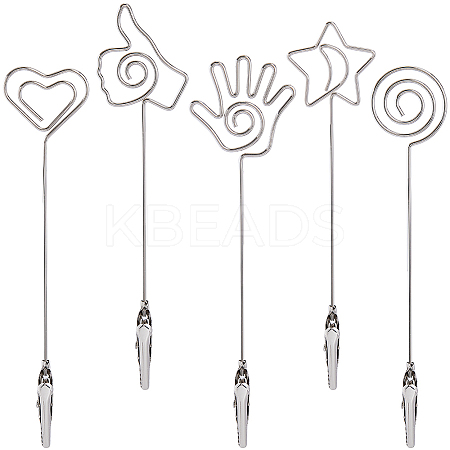 5Pcs 5 Styles Iron Alligator Clips AJEW-SC0002-29P-1