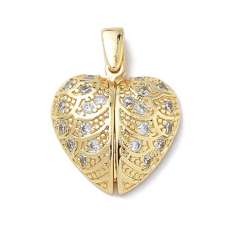 Brass Micro Pave Cubic Zirconia Openable Pendants KK-Z143-04G-02-1