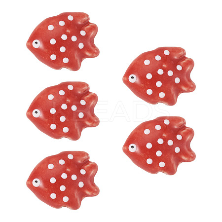 5Pcs Handmade Porcelain Beads PORC-TADJ0001-05E-1
