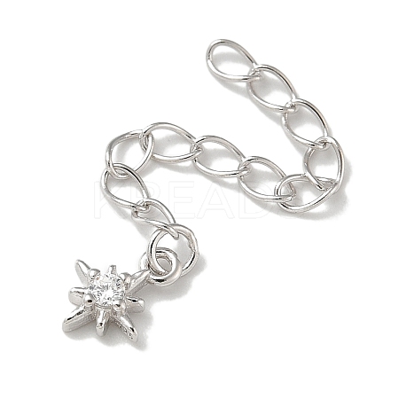 Rhodium Plated S925 Sterling Silver Chain Extender STER-R003-05P-1