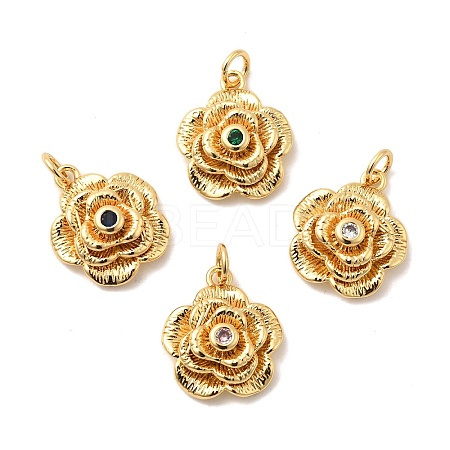 Brass Micro Pave Cubic Zirconia Pendants KK-A266-46G-1
