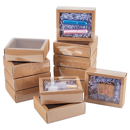 Rectangle Kraft Paper Drawer Boxes CON-WH0089-119A-1