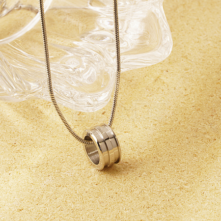 Non-Tarnish Stylish 304 Stainless Steel Waist Column Pendant Necklace for Women's Daily Wear DU9247-2-1