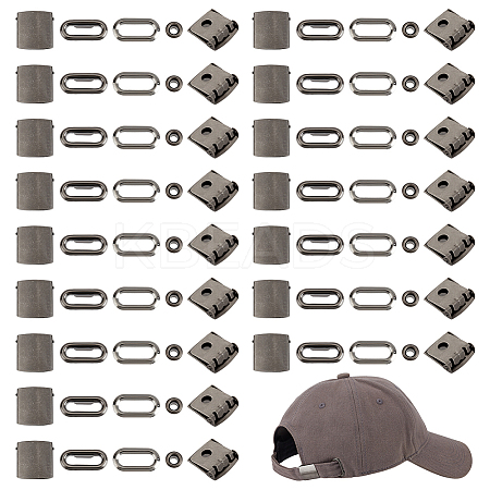 40Sets Iron Baseball Hat Cap Buckle Strap Clasp Clip Kit FIND-BC0014-10B-1