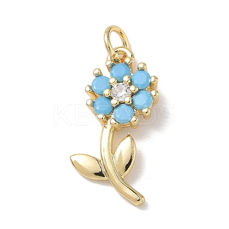 Brass Micro Pave Cubic Zirconia Pendants KK-L268-029G-03-1