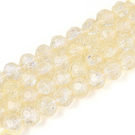 Transparent Crackle Glass Beads Strands GLAA-N053-8mm-10-1