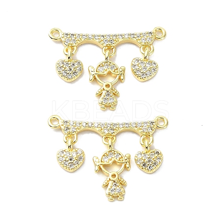 Rack Plating Brass Micro Pave Clear Cubic Zirconia Pendants KK-R157-12C-G-1