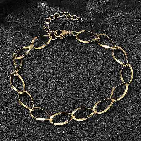 304 Stainless Steel Link Chain Bracelets for Women BJEW-A051-02G-1