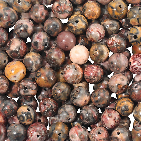 120Pcs Natural Leopard Skin Jasper Beads Strands G-PA0001-22B-1