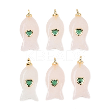 Natural Rose Quartz Pendants G-Z134-06G-04-1