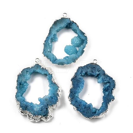Dyed Nuggets Natural Druzy Geode Agate Big Pendants G-M287-10-S-1