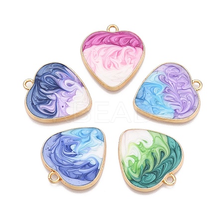 Rack Plating Alloy Enamel Pendants ENAM-N056-366KCG-1