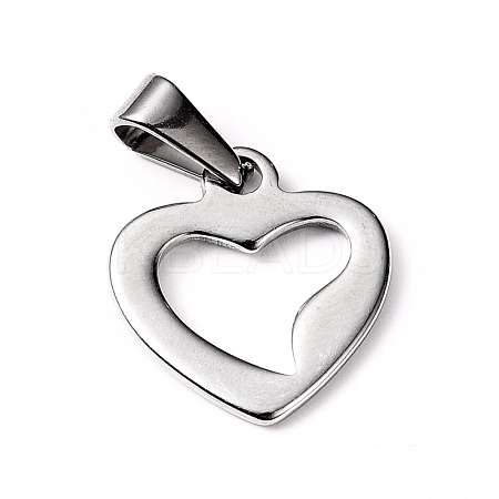 304 Stainless Steel Open Heart Charms STAS-L210-29P-1