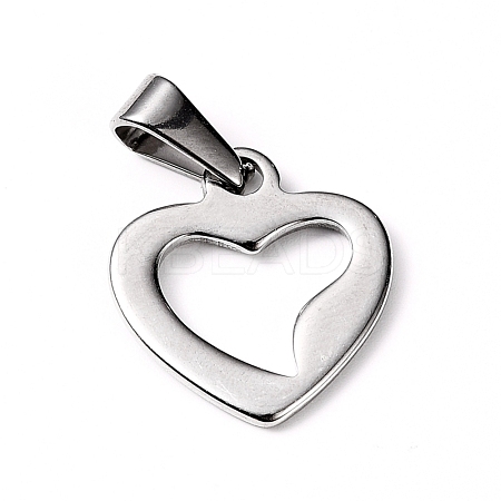 Tarnish Resistant 304 Stainless Steel Open Heart Charms STAS-L210-29P-1