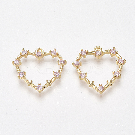 Brass Cubic Zirconia Pendants KK-T038-506B-1