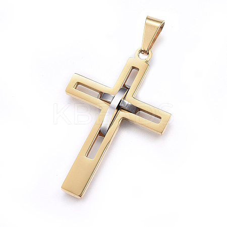 304 Stainless Steel Pendants STAS-O108-67GP-1