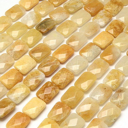 Faceted Rectangle Topaz Jade Beads Strands G-R304-13-1