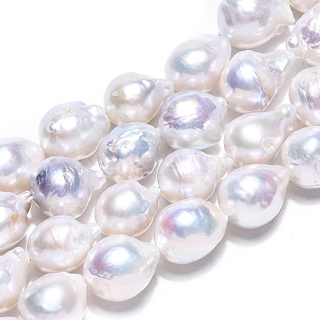 Natural Baroque Pearl Keshi Pearl Beads Strands PEAR-S019-06B-01-1