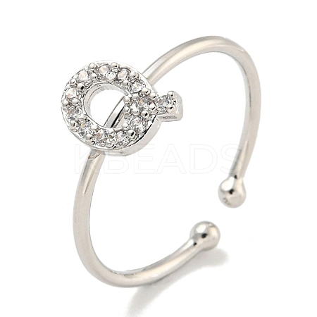 Rack Plating Brass Open Cuff Rings for Women RJEW-F162-02P-Q-1