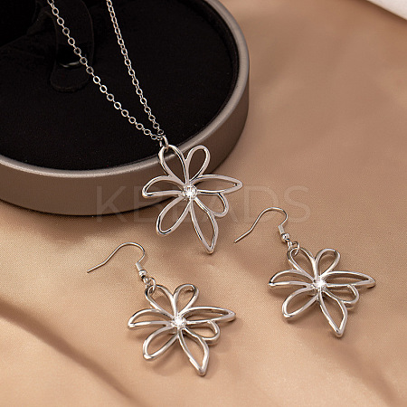 Simple Style Alloy Dangle Earrings & Pendant Necklaces Sets FS-WG3EA78-02-1