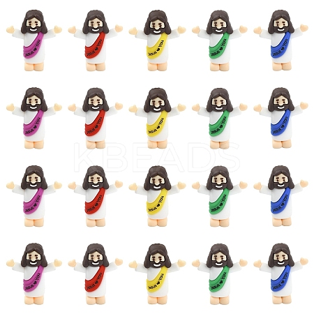 30Pcs 5 Colors Easter PVC Plastic Jesus Display Decoration DJEW-YW0001-10-1