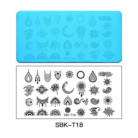 Stainless Steel Nail Art Stamping Plates MRMJ-S048-SBK-T18-1
