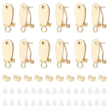 14Pcs Brass Stud Earring Findings KK-UN0002-61-1