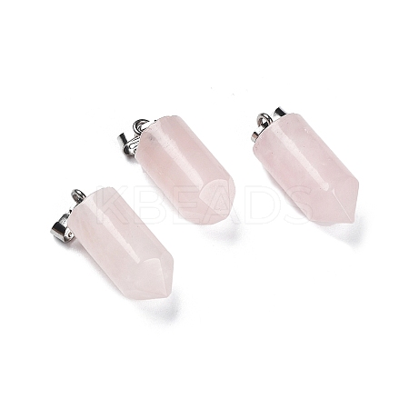 Natural Rose Quartz Pointed Pendants G-E596-02P-05-1