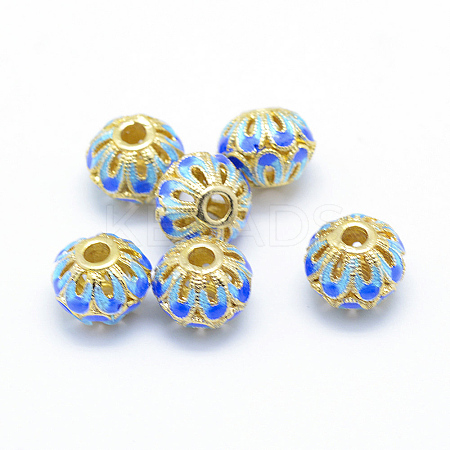 Electroplate Brass Enamel Beads KK-K185-02A-RS-1