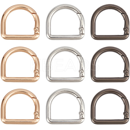 18Pcs 3 Colors Alloy Spring Gate Rings FIND-SC0014-05-1