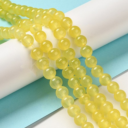 Baking Paint Imitation Jade Glass Round Bead Strands X1-DGLA-Q021-8mm-24-1