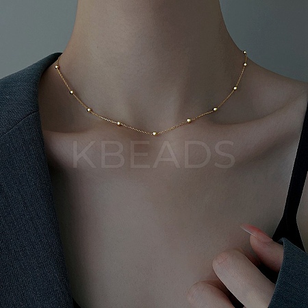 304 Stainless Steel Satellite Chains Necklaces for Women NJEW-M107-05A-G-1