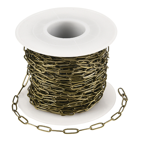 10M Brass Paperclip Chains CHC-SP0001-08A-AB-1