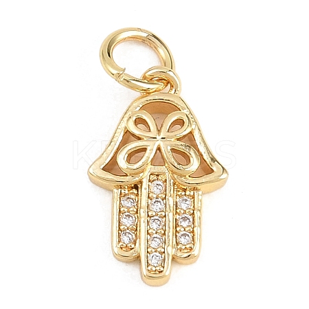 Brass Micro Pave Clear Cubic Zirconia Pendants LS-KK-H273-08G-1