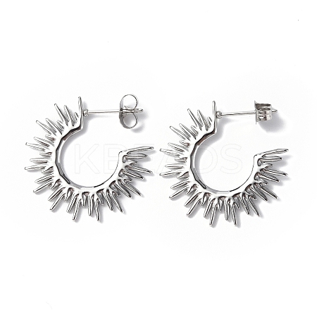 Non-Tarnish 304 Stainless Steel Sun Stud Earrings STAS-B034-13P-1