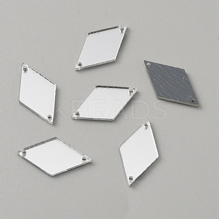 Rhombus Acrylic Mirror Sew on Rhinestone FIND-WH0155-029A-1