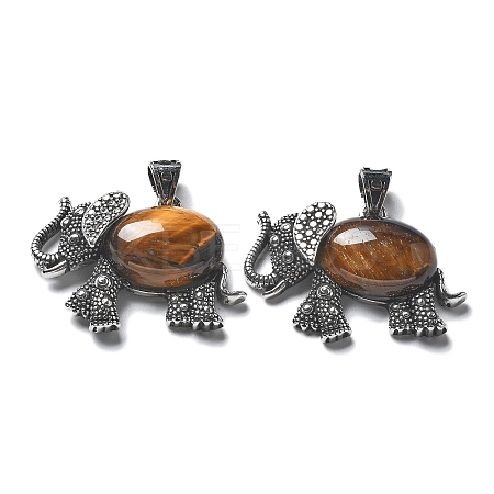 Natural Tiger Eye Pendant G-H083-02AS-08-1