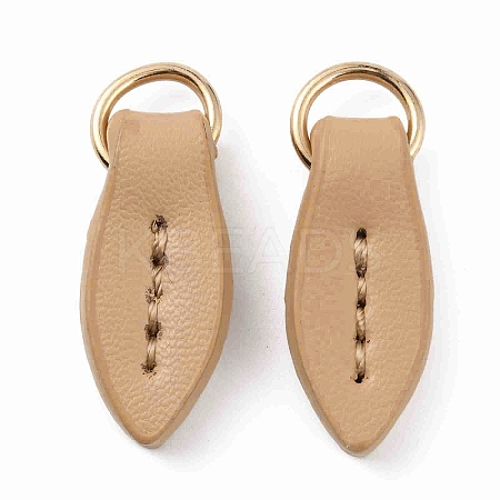 Leather Zipper Pull Tabs DIY-WH0374-82I-1