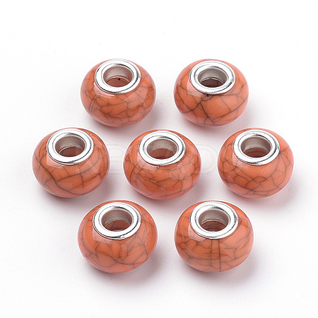 Imitation Turquoise Style Resin European Beads OPDL-Q132-05-1