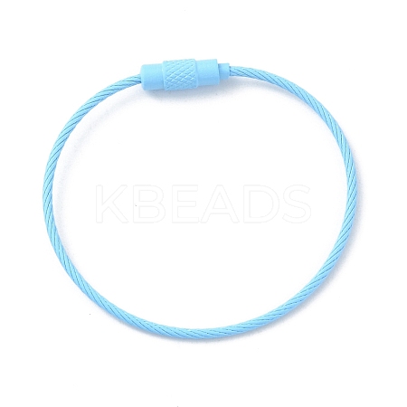 Baking Paint Stainless Steel Cable Wire Keychain AJEW-WH0413-15J-1