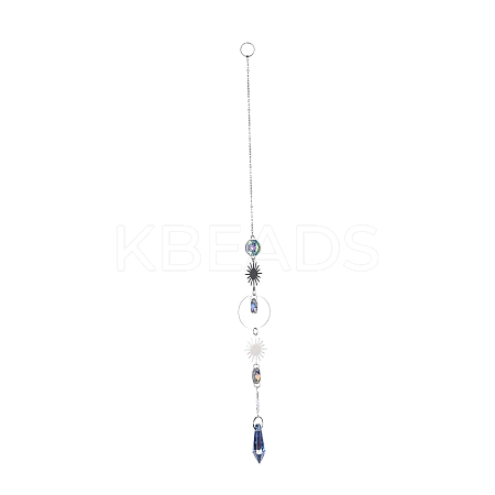 AB Color Plated Crystal Bullet Big Pendant Decorations LS-HJEW-G019-03C-1