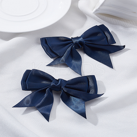 2Pcs Detachable Ribbon Satin Bowknot Shoe Decoration AJEW-LP0001-35-1