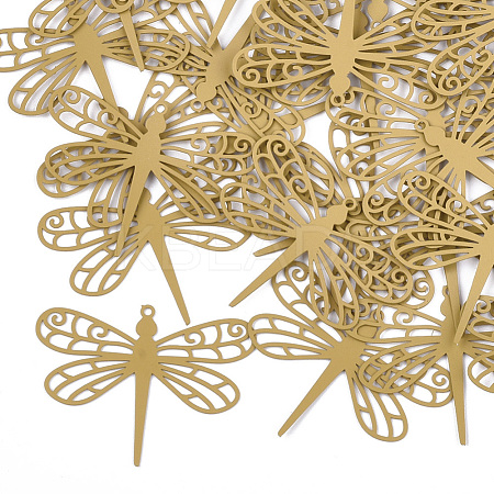 430 Stainless Steel Filigree Pendants STAS-T042-08D-1