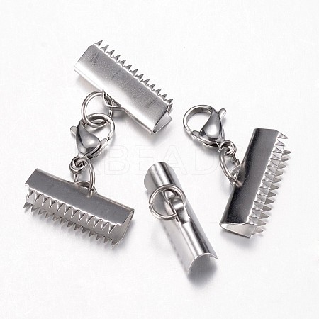 Tarnish Resistant 304 Stainless Steel Lobster Claw Clasps LS-STAS-G075-09G-1