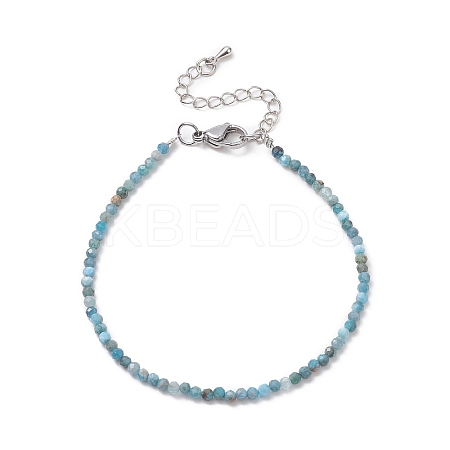 Natural Apatite Round Beaded Bracelets BJEW-JB09390-01-1