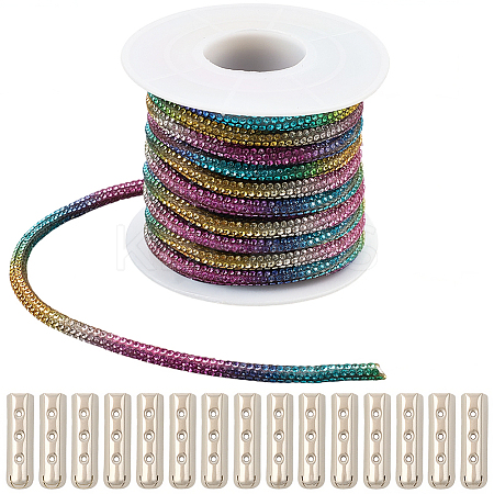 5 Yards Rhinestone Synthetic Rubber Cords OCOR-SP0001-33F-1